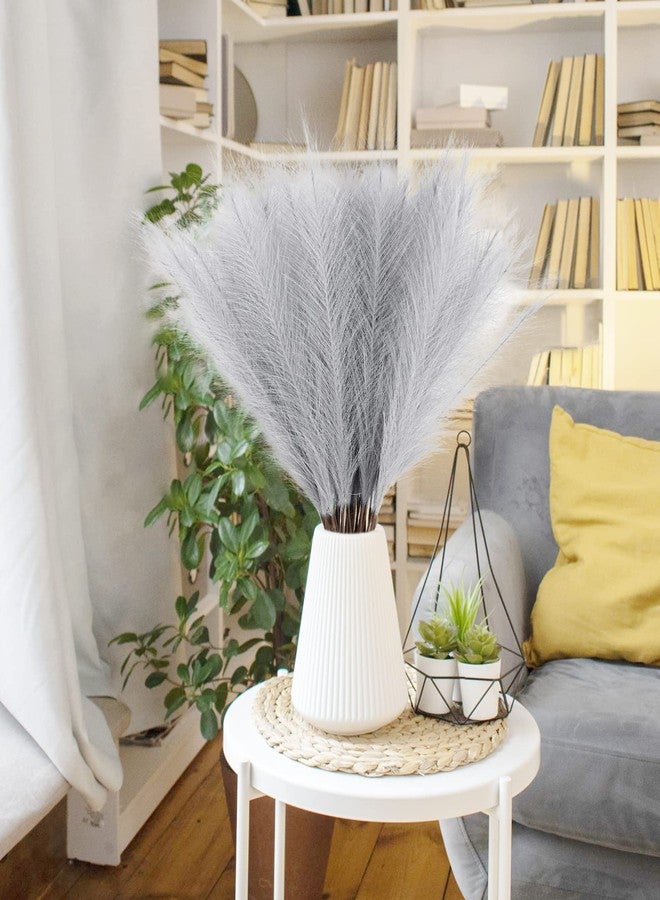 obbsie 50pcs Faux Pampas Grass Grey, 21.6" Short Artificial Pompous Grass Floral Fake Pompas Grass Branches Vase Filler Flower Arrangement for Home Wedding Boho Decor - Image 4
